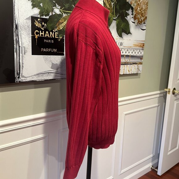 JOS.A.BANK MEN'S 1/4-ZIP PULLOVER SWEATER:PRE-OWNED BLACK or DEEP RED LARGE - Picture 13 of 16